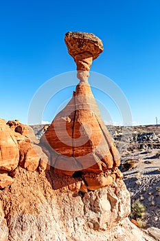Toadstool Hoodoo rock formations in Kanab Utah photo