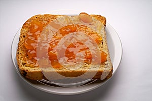 Toast with apricot jam