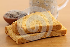 Toast biscuits with herbal juice