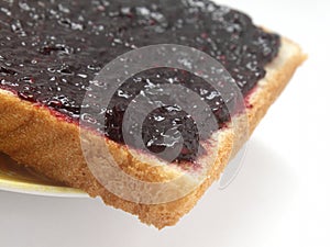 Toast with blackberry jam