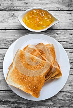 Toast bread with orange jam