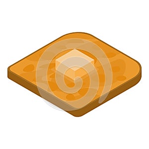 Toast butter icon, isometric style