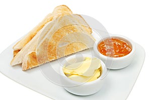 Toast butter and marmalade photo