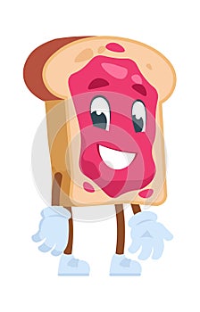 Toast cartoon character. Vector cute cartoon food photo