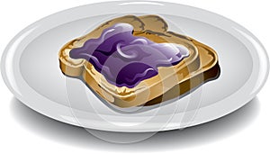 Toast with grape jelly