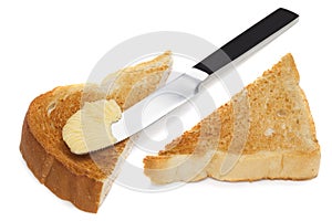 Toast with Margarine and Knife