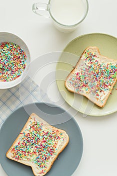 Toast with sprinkles