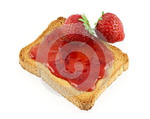 Toast and strawberry jam photo