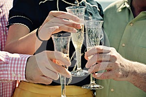A toast to a new life as man and wife