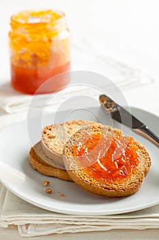 Toasted Bread with Apricot Jam