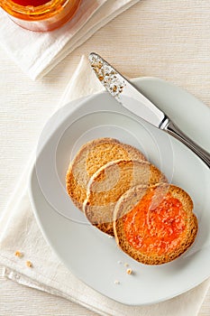 Toasted Bread with Apricot Jam