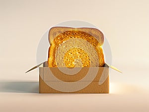 Toasted bread in a box