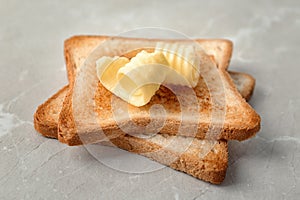 Toasted bread with butter curls