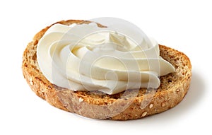 Toasted bread with cream cheese