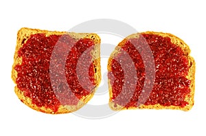 Toasted bread with jam