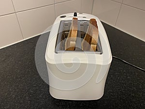 Toasted bread in a modern kitchen