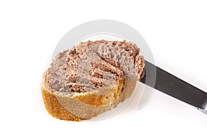 Toasted bread with pork liver pate