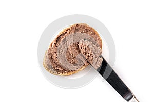 Toasted bread with pork liver pate