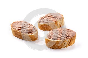 Toasted bread with pork liver pate