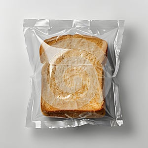 Toasted bread slice isolated on white background