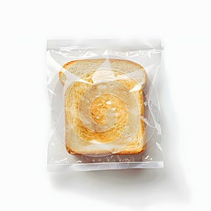 Toasted bread slice isolated on white background