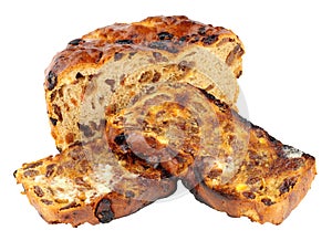 Toasted Irish Barmbrack Sweet Bread Slices With Butter