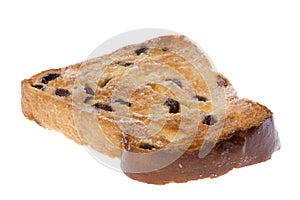 Toasted Raisin Bread Slice Isolated