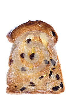 Toasted Raisin Bread Slice Isolated