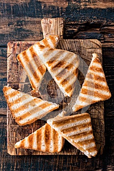 Toasted sandwich panini with ham and cheese