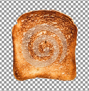 Toasted slice of bread, Clipping path saved.