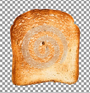 Toasted slice of bread, Clipping path saved.