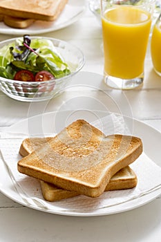 Toasted toast, breakfast at home