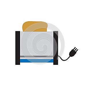 Toaster and bread vector illustration isolated on a white background