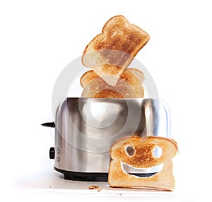 Toaster with slices of toast