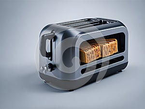Toaster on white background. Ai Generated