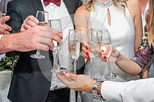 Toasting with champagne at wedding party