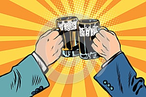 Toasting hands beer party poster