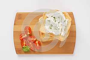 Toasts with chives spread