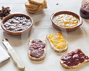 Toasts with homemade jam