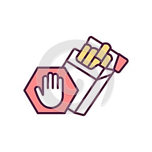 Tobacco cessation RGB color icon photo