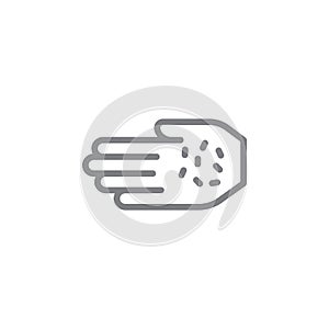 Tobacco and hand outline icon. Elements of smoking activities illustration icon. Signs and symbols can be used for web, logo,