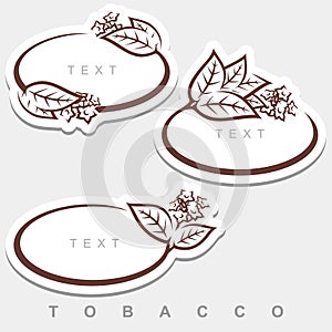 Tobacco icons set. Collection tobacco leaves frame. Vector