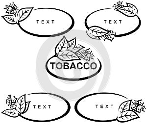 Tobacco icons set. Collection tobacco leaves frame. Vector