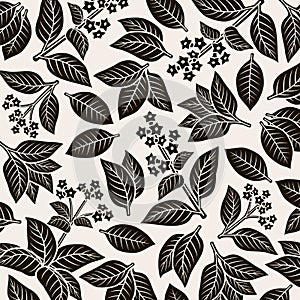Tobacco leaf background, pattern set. Collection icon tobacco. Vector