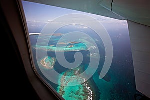 Tobago cays from the plane