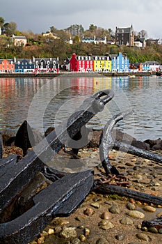 Tobermory on Mull with anchor foreground photo