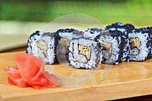 Tobico sushi rolls