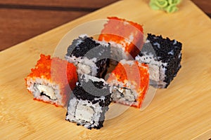Tobico sushi rolls