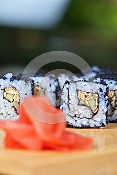 Tobico sushi rolls