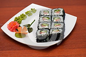 Tobico sushi rolls